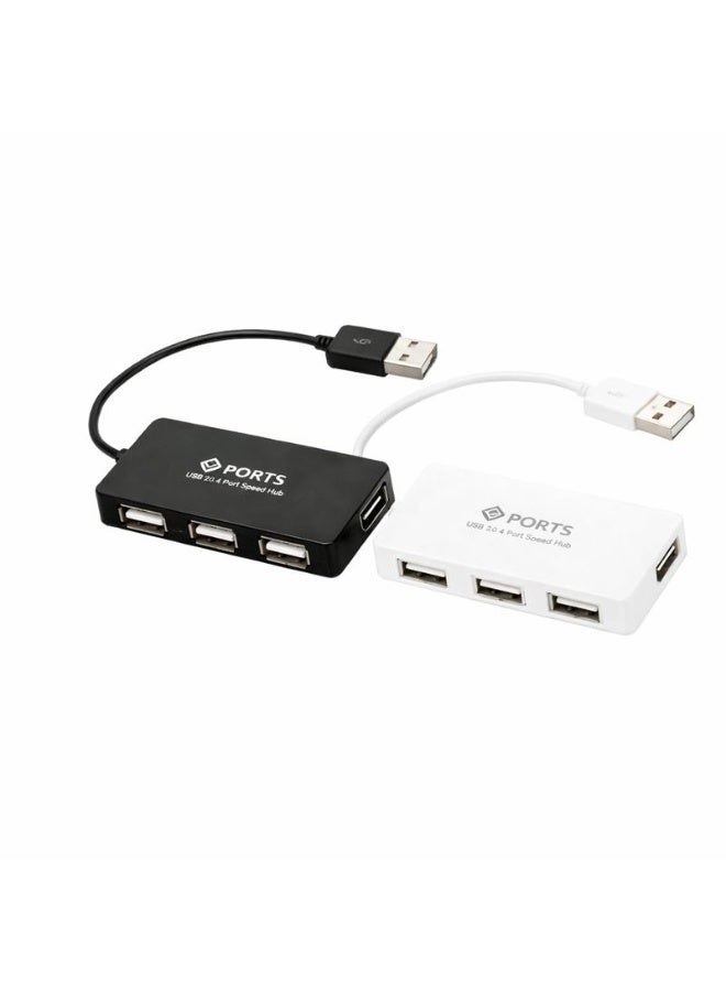 بورتز موزع USB 2.0 رباعي المنافذ للكمبيوتر  أربعة منافذ لأجهزة الكمبيوتر المحمولة - Image 1